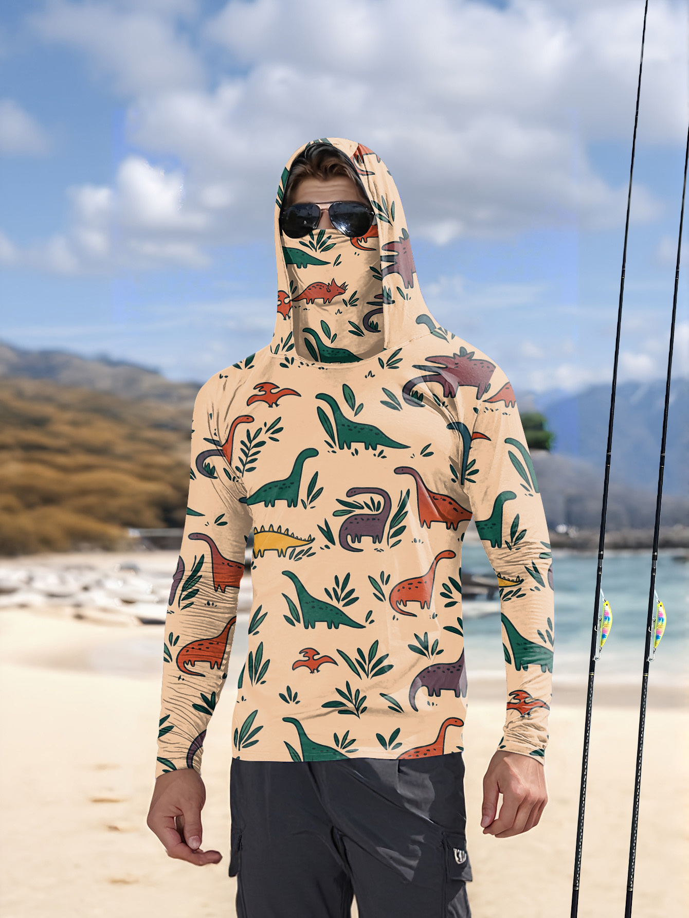 Hunting Outdoor Shirts - Fishing hooded sweatshirt for men long-sleeved