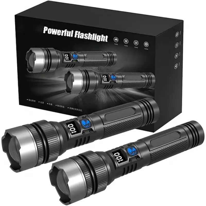 Tactical Flashlight Rechargeable - Ultra-Bright Rechargeable Flashlight, Compact & Lightweight