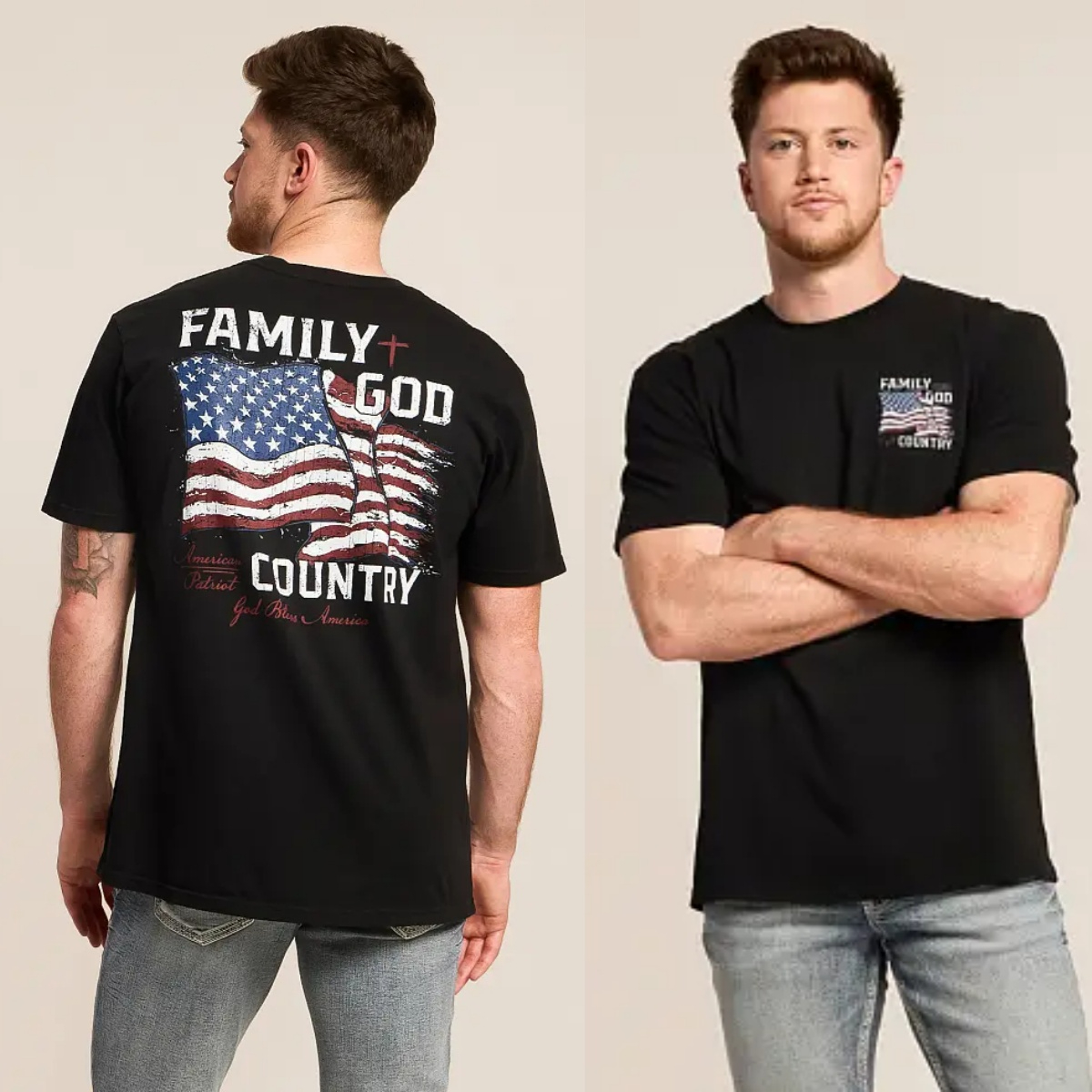 Outdoor Hunting Graphic Tees - Family Flag Outdoor Military Tactical Hunting