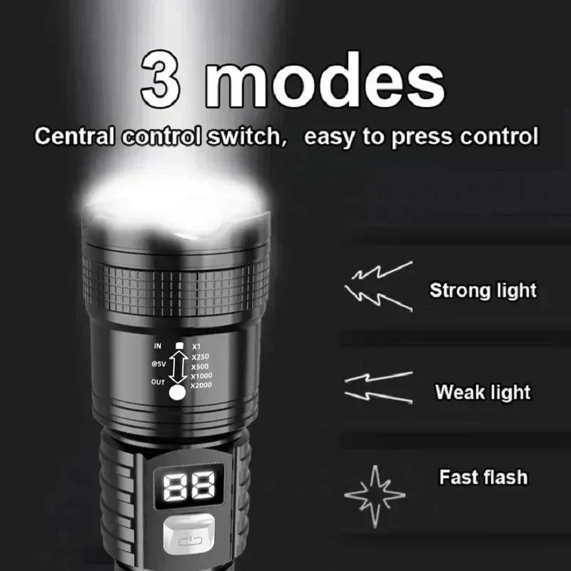 Rechargeable LED Flashlight 10 - đánh giá và giá Tactical Flashlight Rechargeable
