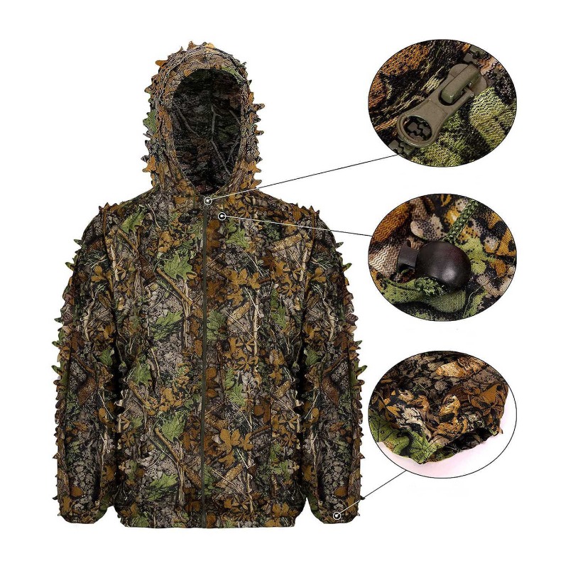 3D  Leafy Bionic Camouflage Hu - đánh giá và giá Outdoor Hunting Photography
