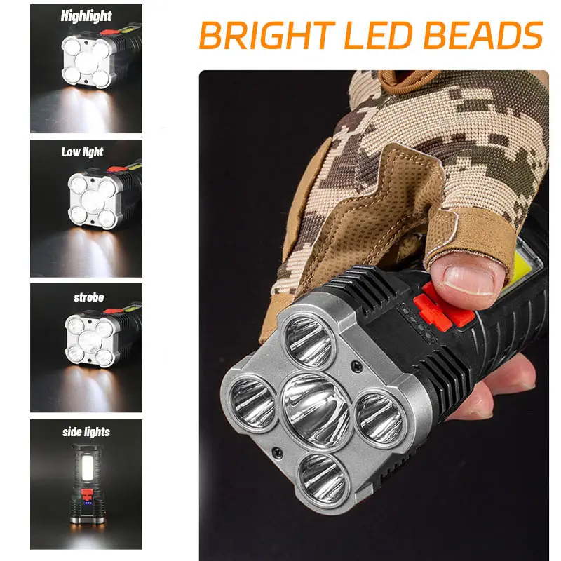 5 LED High Power Led Flashligh - đánh giá và giá Tactical Flashlight Rechargeable