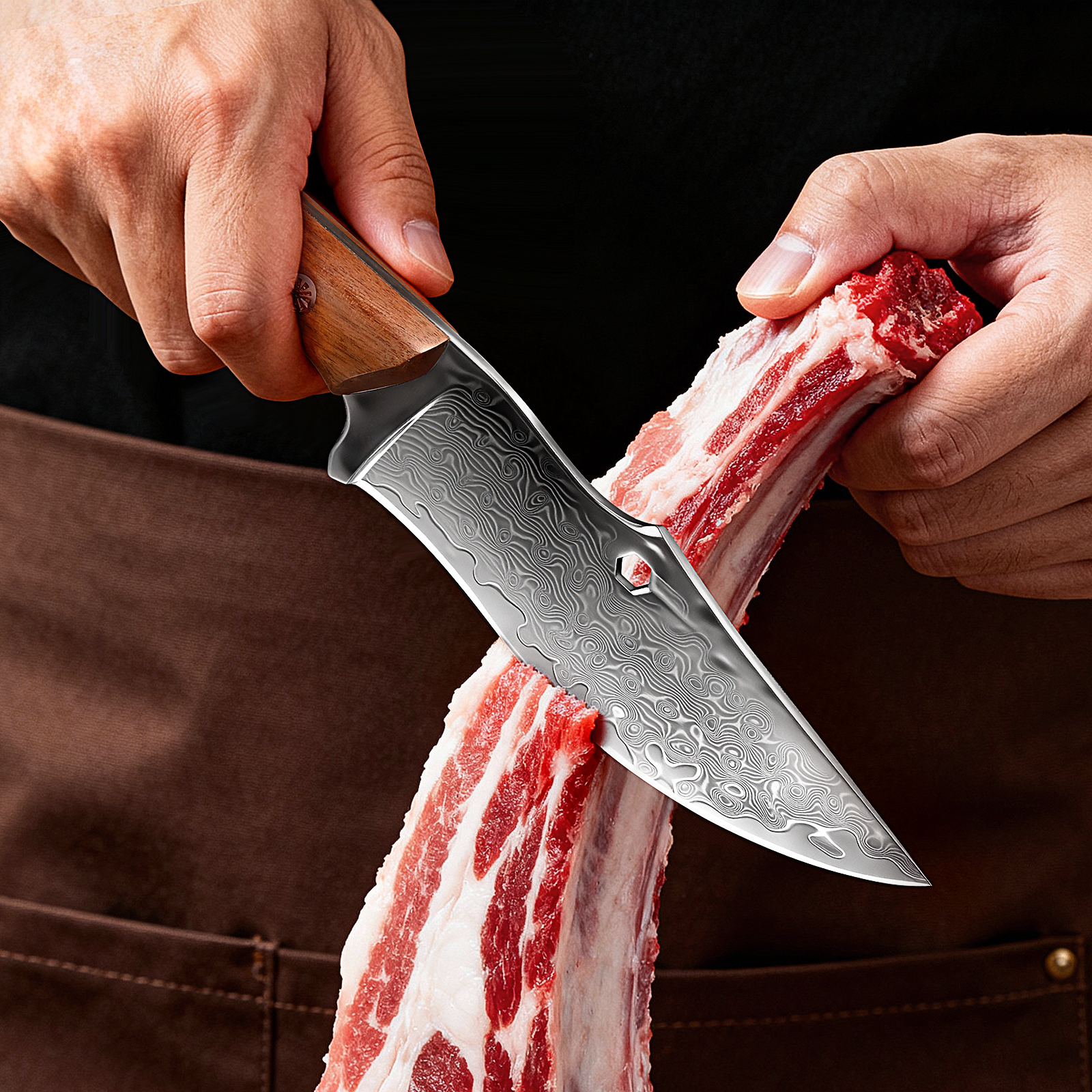 Damascus Outdoor Knife Curved  - đánh giá và giá Hunting Outdoor Edge Knives