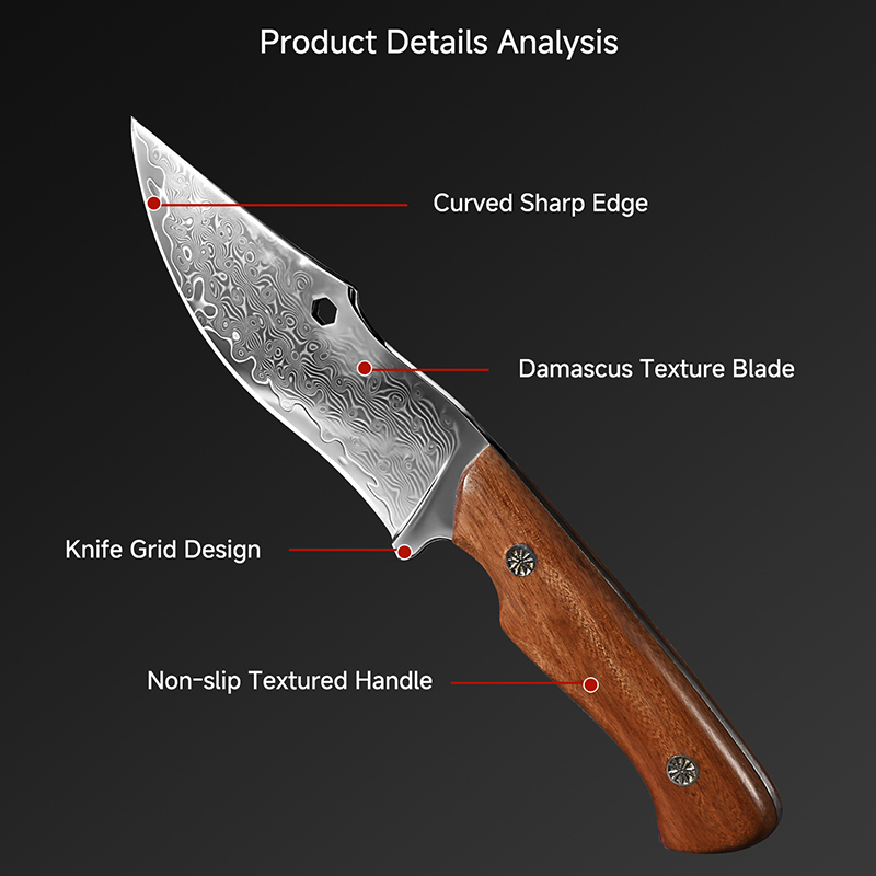 Damascus Outdoor Knife Curved  - đánh giá và giá Hunting Outdoor Edge Knives