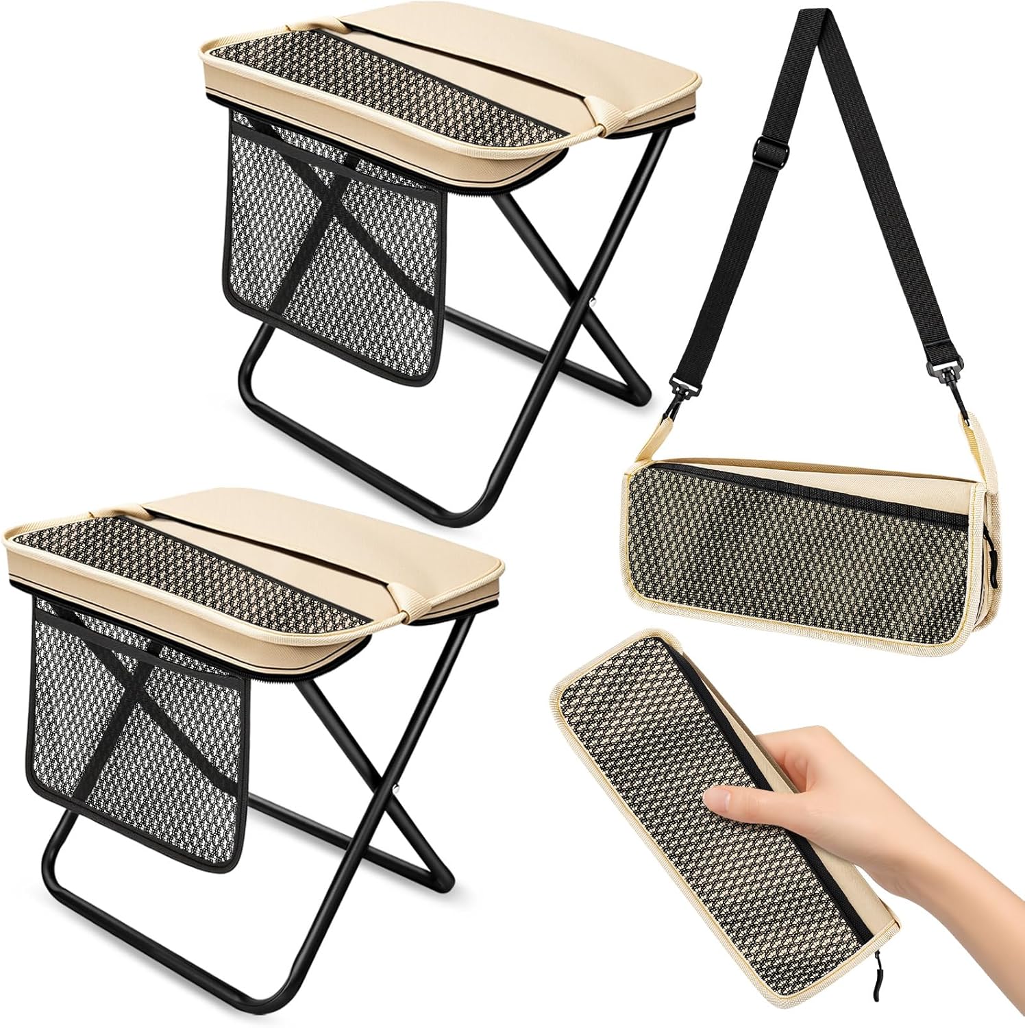 2 Pack Portable Folding Stools - đánh giá và giá Hunting And Fishing Outdoor Chairs