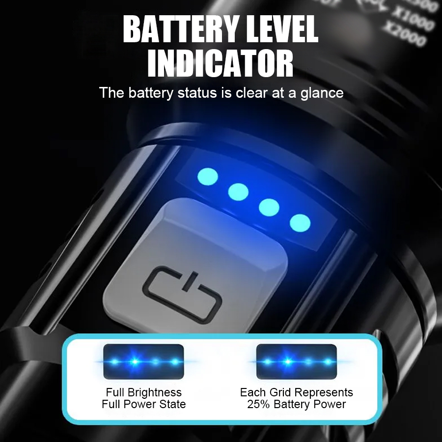 High Power P50 LED Flashlight  - đánh giá và giá Tactical Flashlight Rechargeable