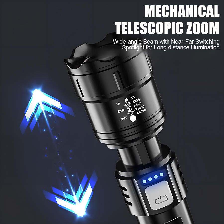 High Power P50 LED Flashlight  - đánh giá và giá Tactical Flashlight Rechargeable