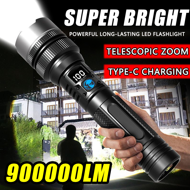 900000LM Powerful LED Flashlig - đánh giá và giá Tactical Flashlight Rechargeable