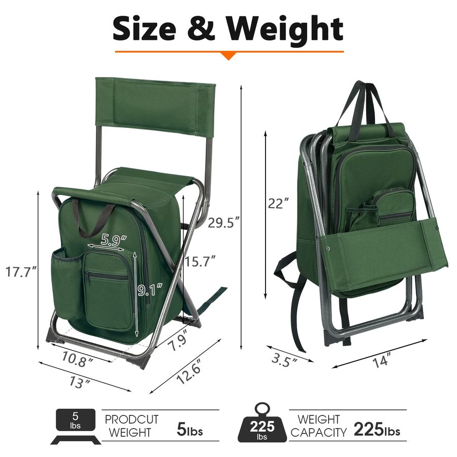 Backpack Cooler Chair Fishing  - đánh giá và giá Hunting And Fishing Outdoor Chairs