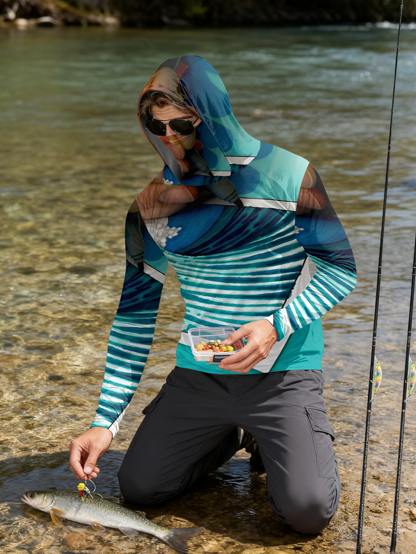Fishing hooded sweatshirt men' - đánh giá và giá Hunting Outdoor Shirts