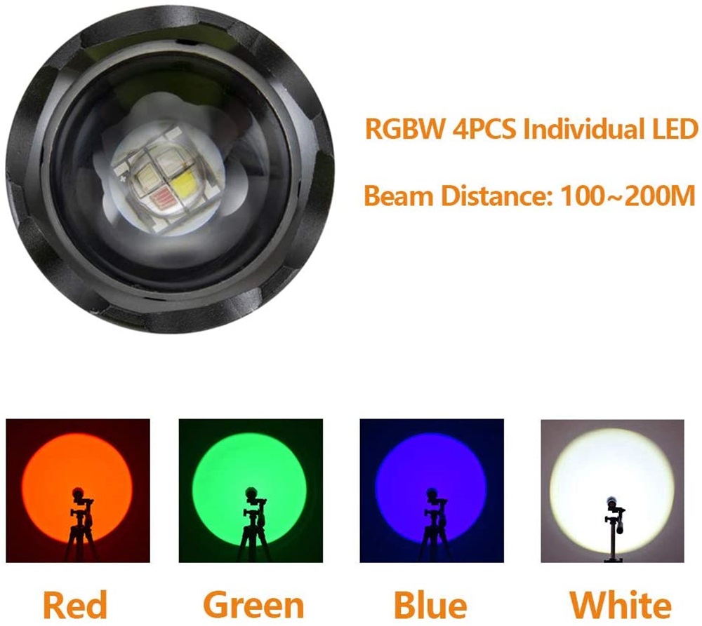 Zoom 4-Colour light LED Flashl - đánh giá và giá Outdoor Hunting Photography