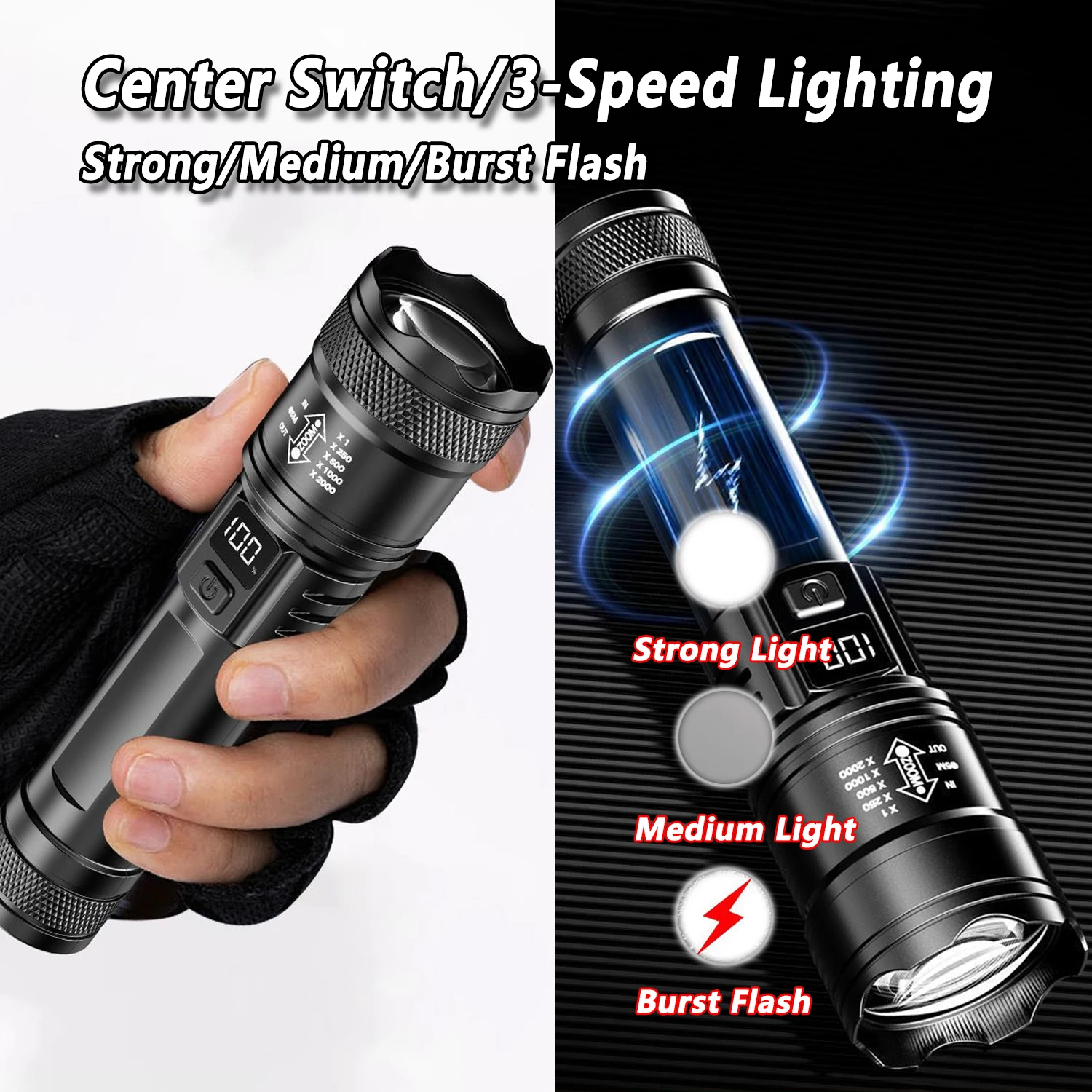Ultra Bright LED Flashlight 20 - đánh giá và giá Tactical Flashlight Rechargeable