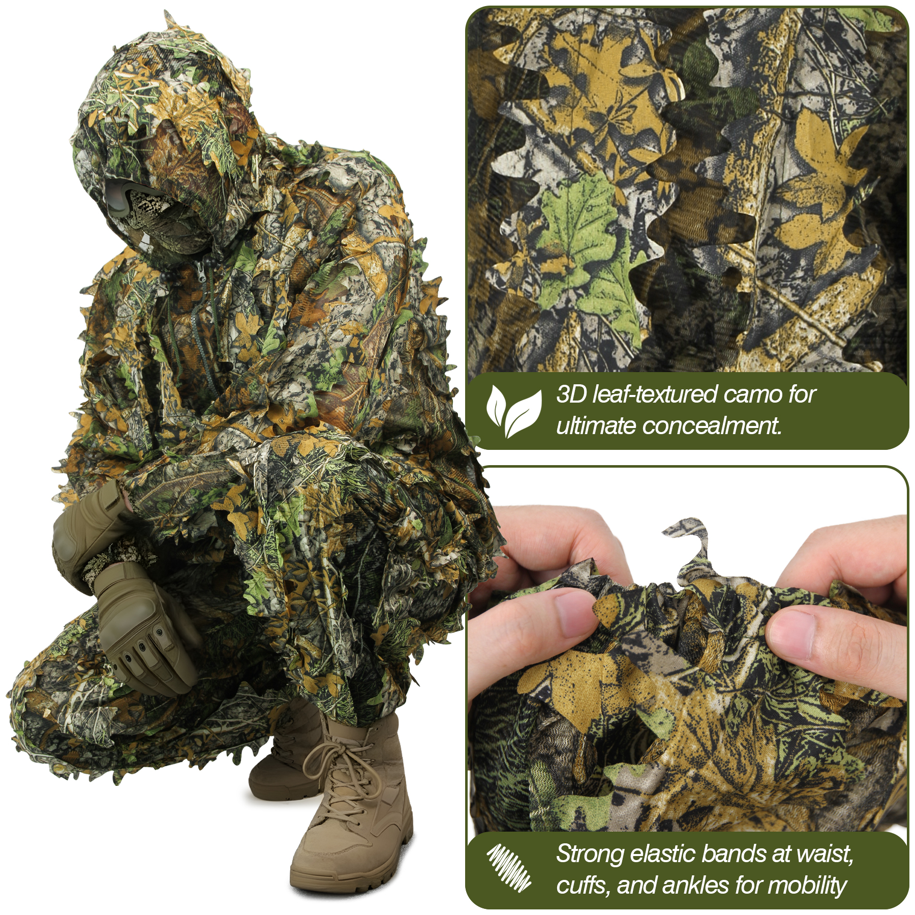 3D Camo Leaf Ghillie Suit Brea - đánh giá và giá Outdoor Hunting Photography