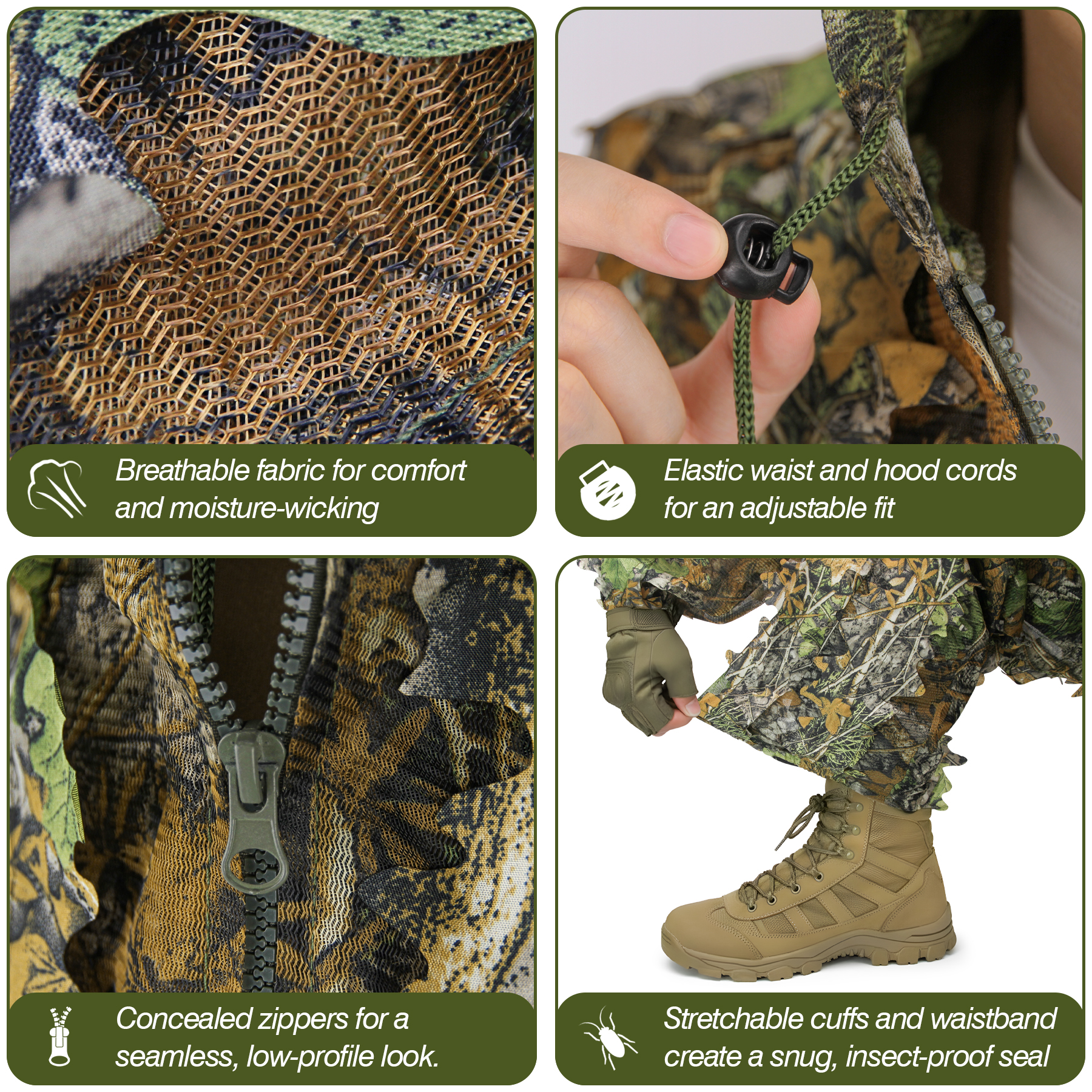 3D Camo Leaf Ghillie Suit Brea - đánh giá và giá Outdoor Hunting Photography