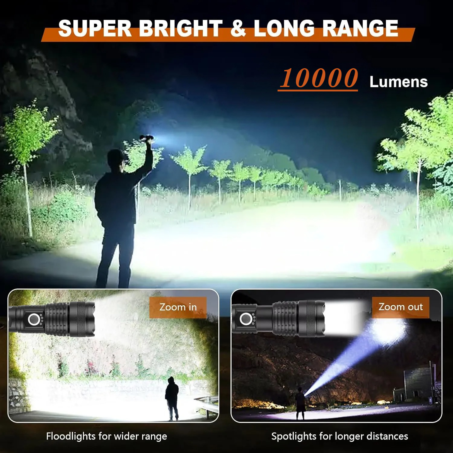 High Power LED Flashlight Rech - đánh giá và giá Tactical Flashlight Rechargeable
