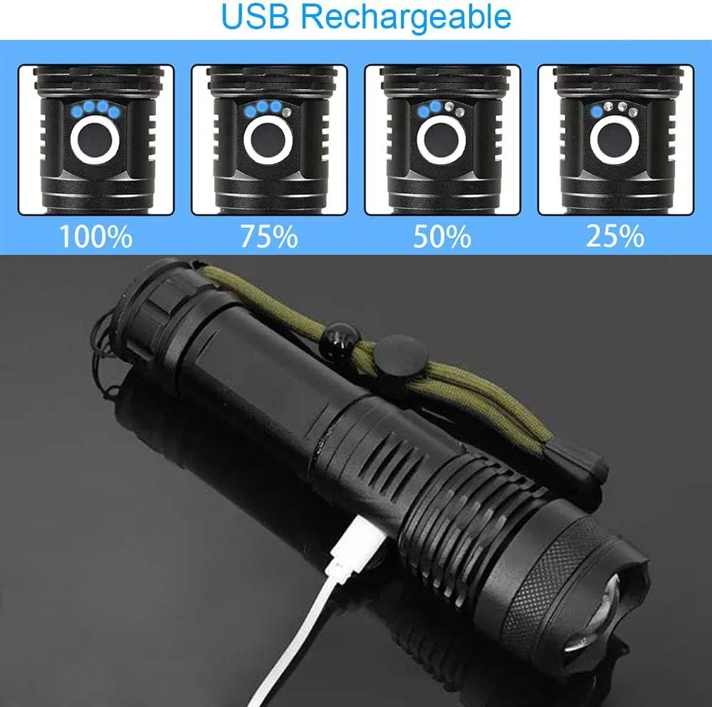 High Power LED Flashlight Rech - đánh giá và giá Tactical Flashlight Rechargeable