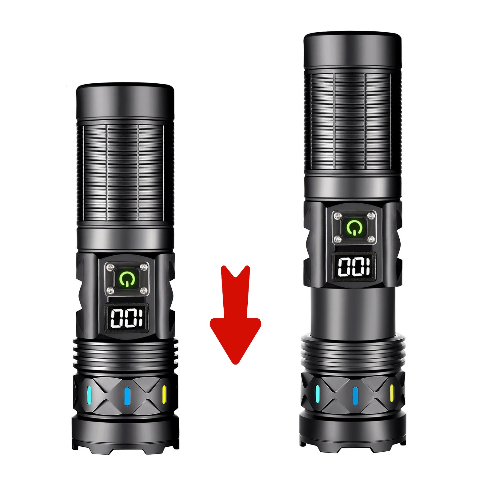 High Power LED Flashlight Tele - đánh giá và giá Tactical Flashlight Rechargeable
