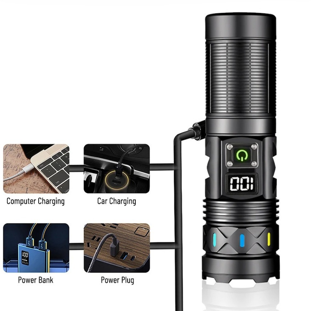 High Power LED Flashlight Tele - đánh giá và giá Tactical Flashlight Rechargeable
